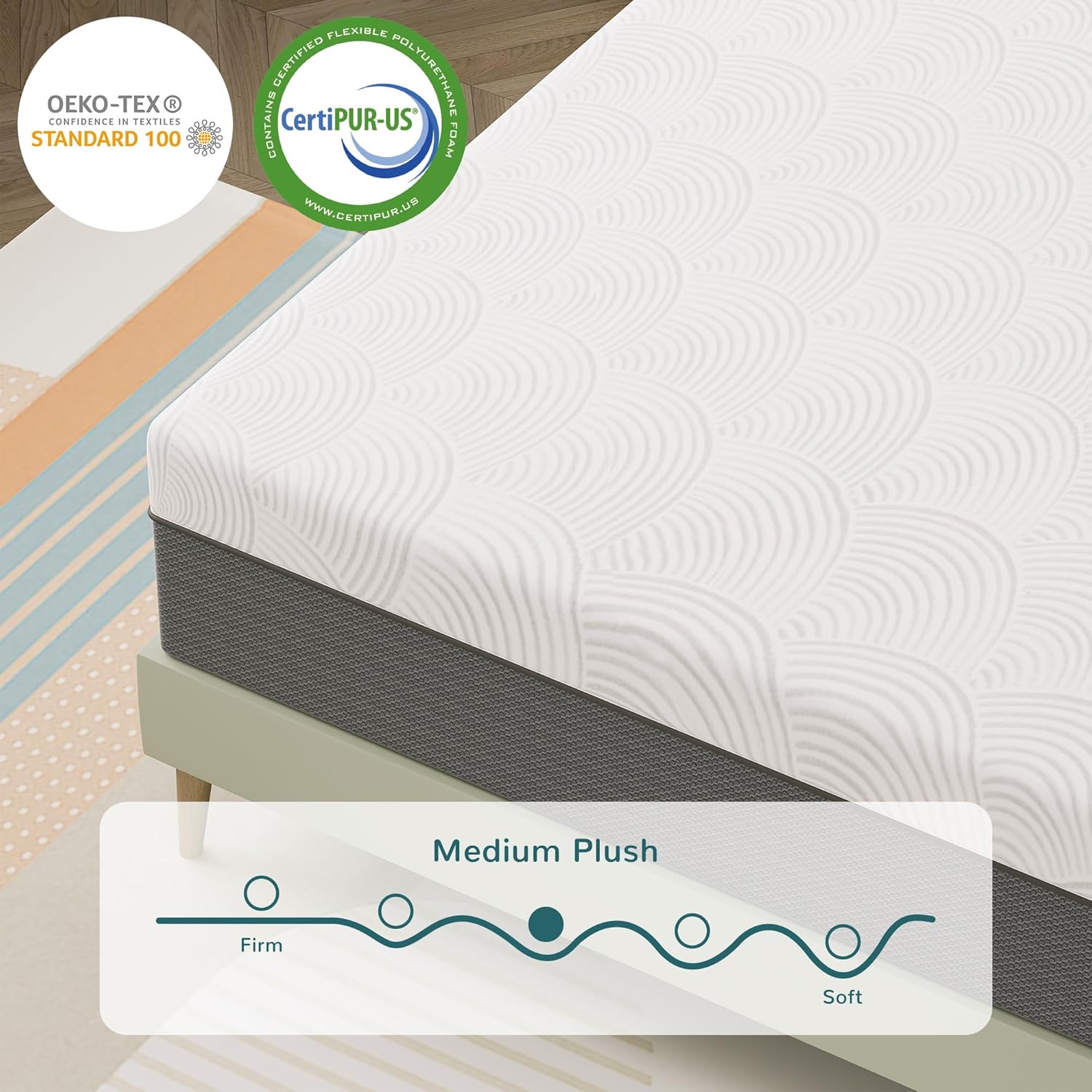 8 Inch Twin XL Mattress Gel Memory Foam for Cool Sleep & Pressure Relief, Medium Mattress in a Box, Removable Washable Cover, No Fiberglass - Image 9