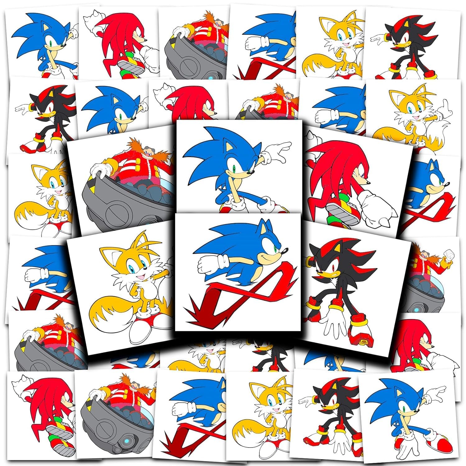 Sonic the Hedgehog Tattoos Party Favors Bundle ~ 72 Perforated Individual 2" x 2" Sonic Temporary Tattoos for Kids Boys Girls (Sonic Party Supplies) - Image 4