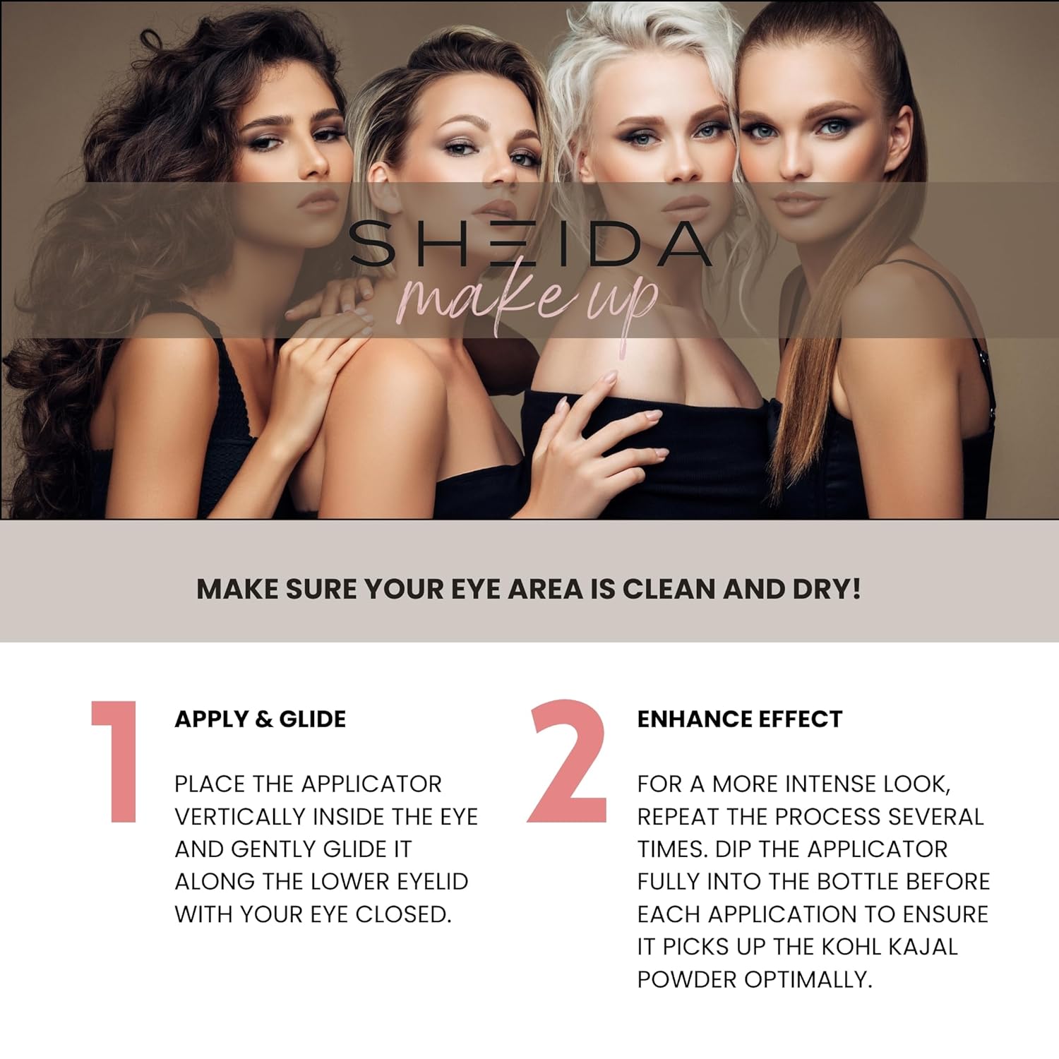 Sheida Powder Eyeliner Handmade 100% Natural Eyeliner in Powder Form, Long-Lasting Liner Arabic, Intense Color, Smudge-Proof Multi Color Shades Available - Image 7