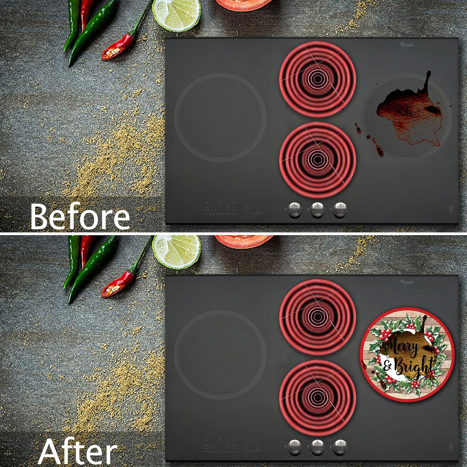 Ginger Man Snowmen Santa Electric Stove Burner Covers,Christmas Party Round Metal Stove Burner Covers, Set of 4,Stove Top Covers for Electric Stove Cooktop Decorative Home Kitchen Decor Holiday - Image 7