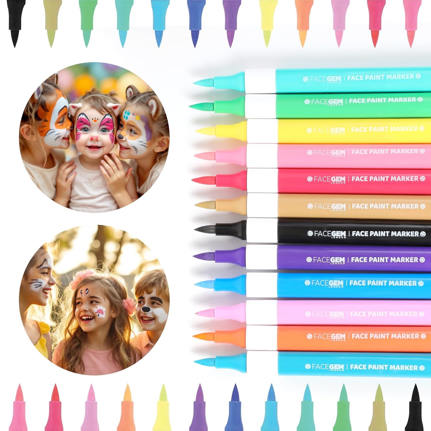 12 Colour Face Paint – Water-Based – Mess-Free Face Painting Kit with Stencils – Fast-Drying, Washable, Easy to Clean, Non-Toxic Face Paint for Festivals, Parties, Masquerade, Fancy Dress, Carnival - Image 5
