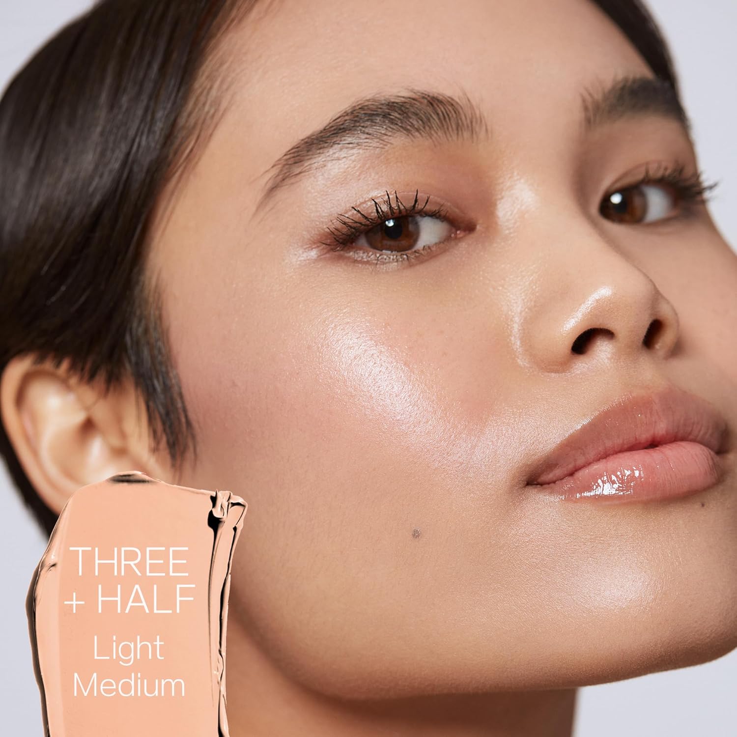 Saie Slip Tint Tinted Moisturizer with SPF 35 - Light Coverage, Glowy Skin Tint & Mineral Sunscreen for Face with Hydrating Hyaluronic Acid - Summer Makeup Essential - Shade Three + Half (1.35 oz) - Image 3