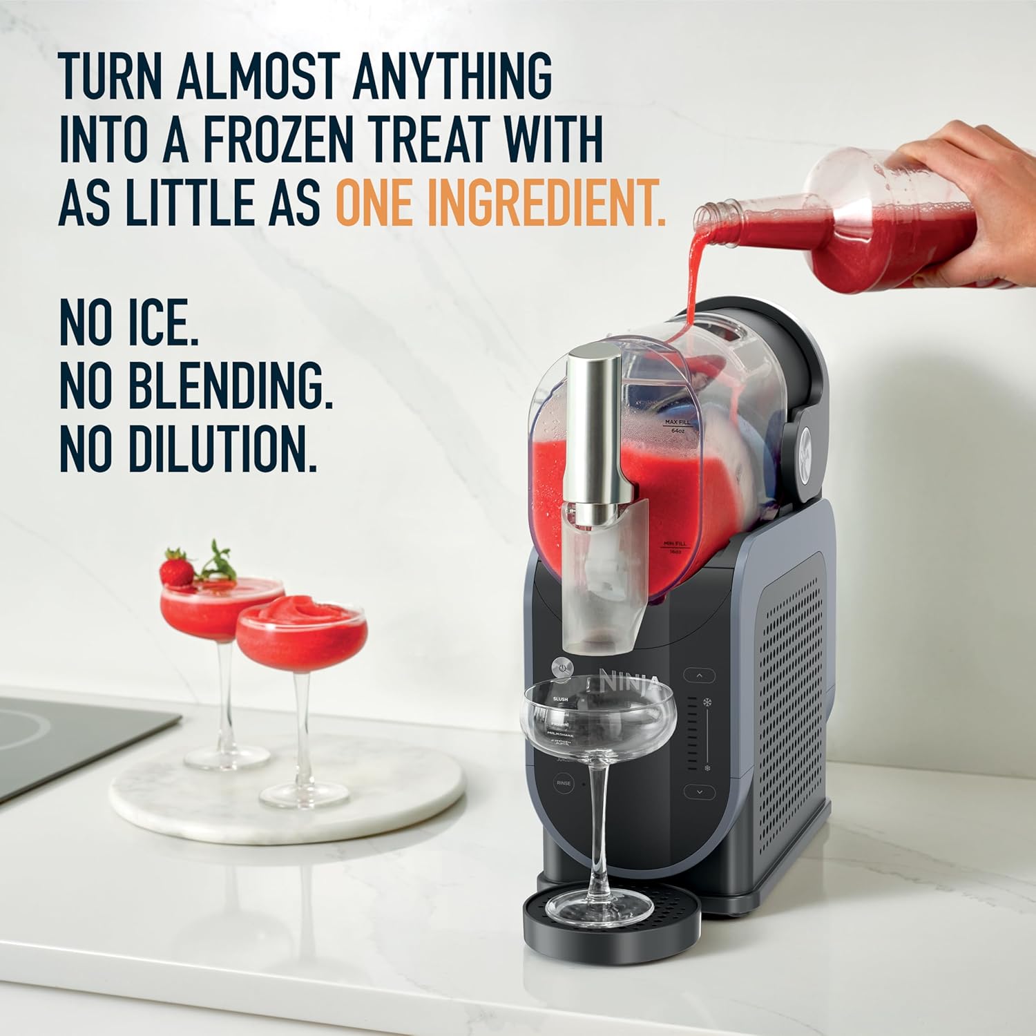 Ninja SLUSHi with RapidChill Technology, 88 oz. Frozen Drink & Slushie Machine, 5 Preset Programs, Margaritas, Frappés, and More, Premium Accents, Black, FS301 - Image 3