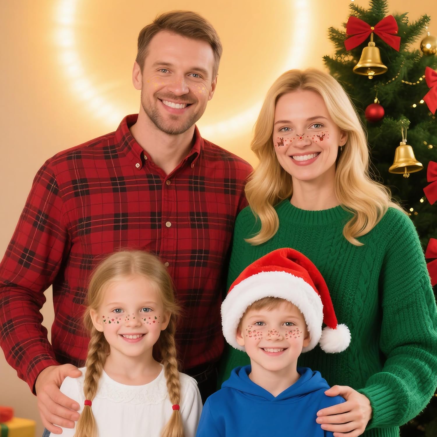 Christmas Glitter Face Tattoo,Diesetsr Body Glitter Temporary Tattoos Patches, Festival Rave Outfits for Women, Sparkle Patches for Kids, Party Christmas Festival Decorations,30 PCS - Image 5