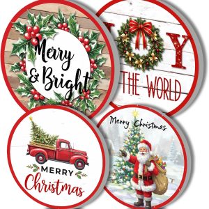 Ginger Man Snowmen Santa Electric Stove Burner Covers,Christmas Party Round Metal Stove Burner Covers, Set of 4,Stove Top Covers for Electric Stove Cooktop Decorative Home Kitchen Decor Holiday