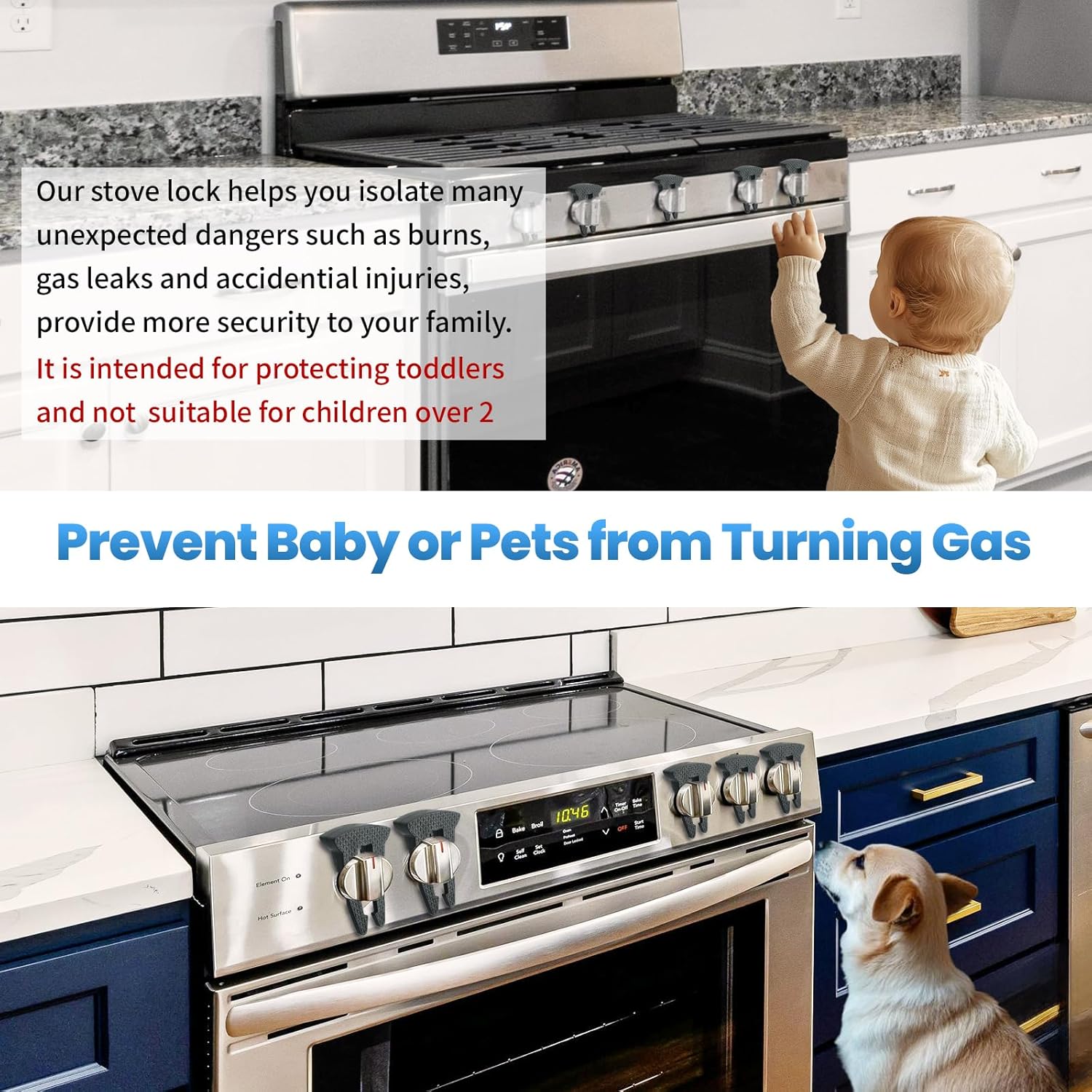 5-Pack Gas Stove Knob Locks for Toddler Safety, Durable Design Knob Safety Covers, Child Proof Oven Knob Locks, Prevent Accidental Touch(Black) - Image 2