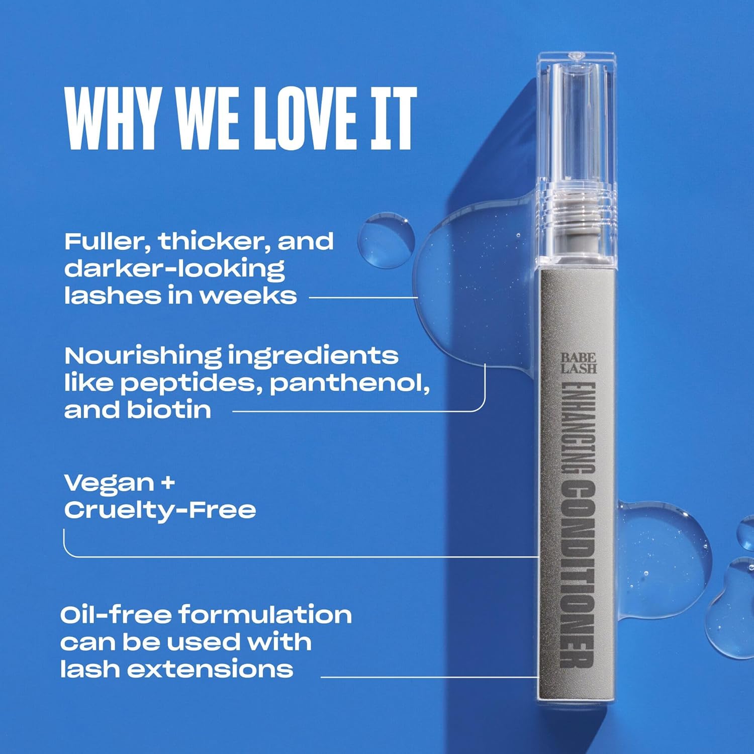 Babe Original Babe Lash Enhancing Conditioner - Conditioning Serum for Eyelashes, with Peptides and Biotin, Promotes Fuller & Thicker Looking Lashes, Companion to Essential Lash Serum - Image 3