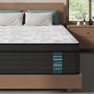 Sleepmax Firm Full Mattress 14 Inch - Deep Sleep Hybrid Mattress Pain Relief - No Sagging Bed in a Box for Back & Side Sleeper - Extra Lumbar & Hip Support - CertiPUR-US Certified, 365-Night Trial