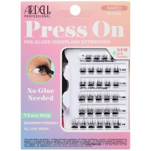 Ardell Naked Press On Lashes Pre-Glued Eyelash Clusters Extensions - Self Adhesive Eyelashes, Natural Soft Volume, No Glue Needed Lash Clusters, 1 Pack