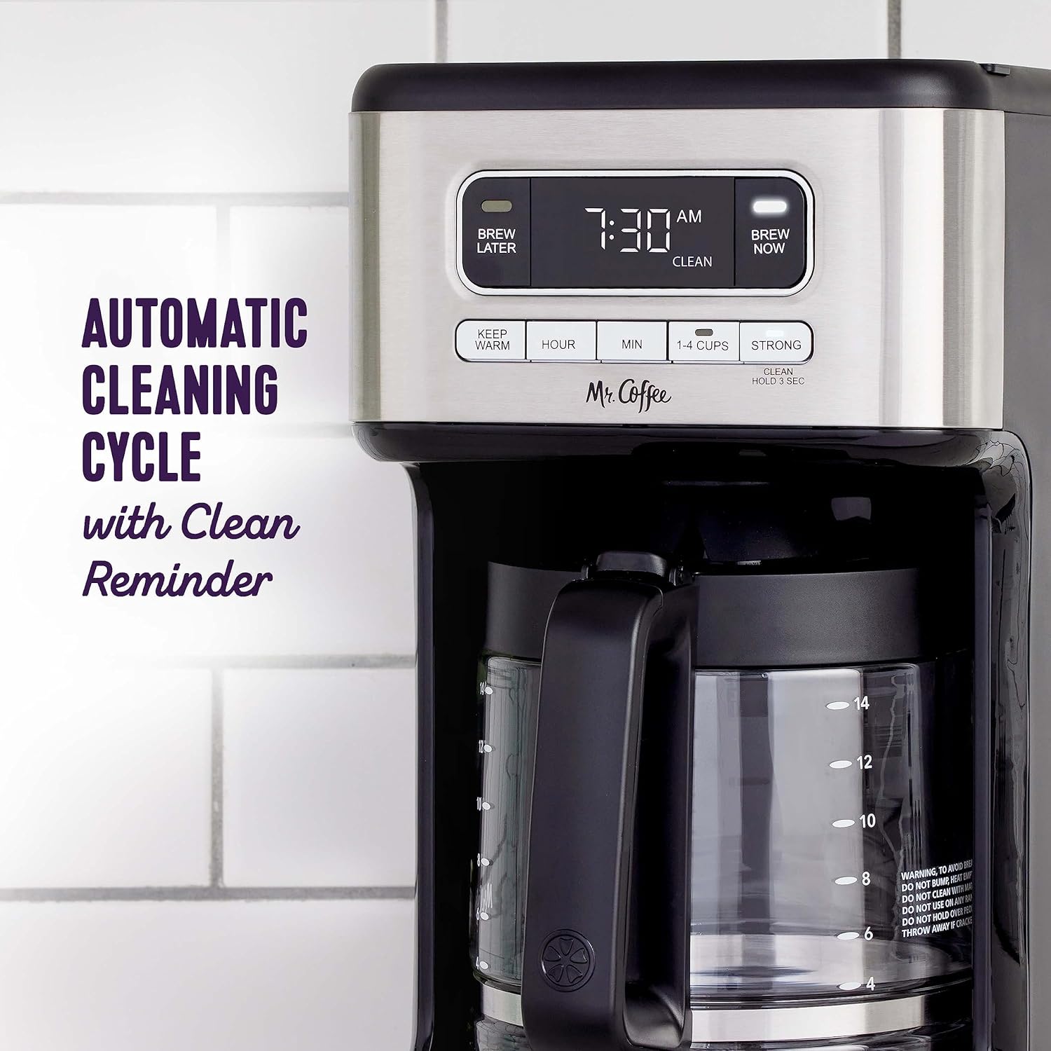 Mr. Coffee 14 Cup Programmable Coffee Maker Stainless Steel - Image 4