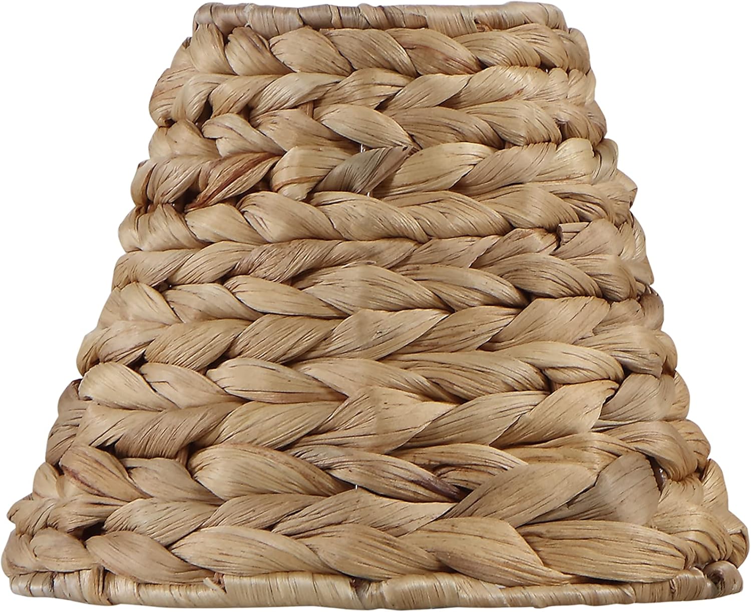 Aspen Creative 51004 Empire Clip On Chandelier Water Hyacinth Lamp Shade, 3" Top x 6" Bottom x 4-3/4" Slant Height - Image 4