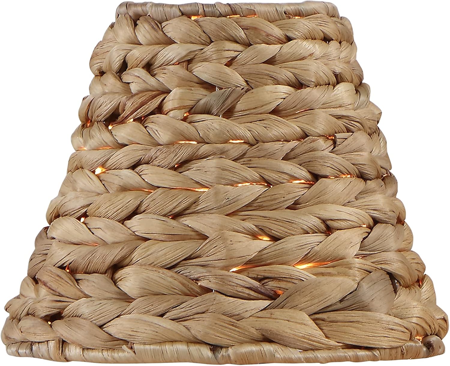 Aspen Creative 51004 Empire Clip On Chandelier Water Hyacinth Lamp Shade, 3" Top x 6" Bottom x 4-3/4" Slant Height - Image 2