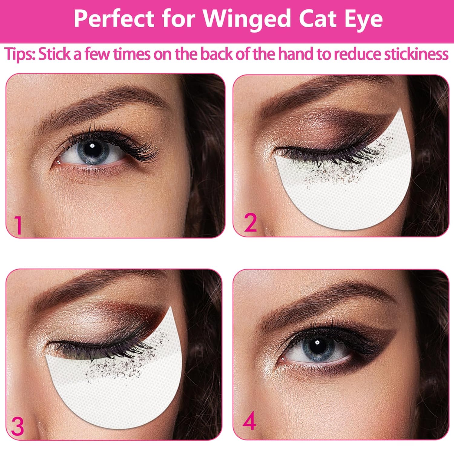 TailaiMei 120 Pcs Eyeshadow Shields, Eyeshadow Stencil for Prevent Makeup Residue, Lint Free Gel Pad for Eyeliner, Eyelash Extensions and Lip Makeup - Image 2