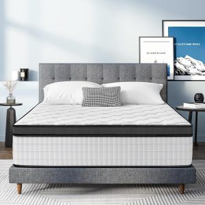 10 Inch Queen Size Mattress, Ultra Comfort Foam Hybrid Mattress in a Box with Foam and Independent Pocket Springs, Pressure Relief & Supportive, Medium Firm
