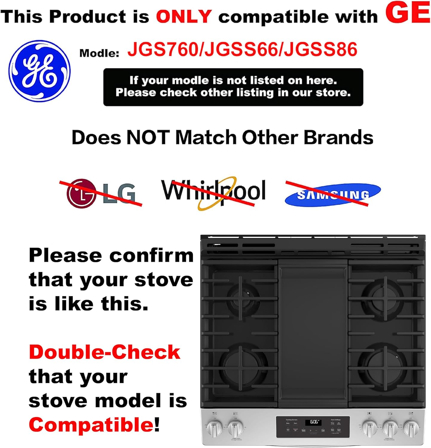 GE 30 inchGas Range Protectors - Non Stick Stove Protector for Gas Range - Washable Liner for Gas Range,JGS760SP1SS,JGSS66FELDS,JGSS86SPSS - Image 3