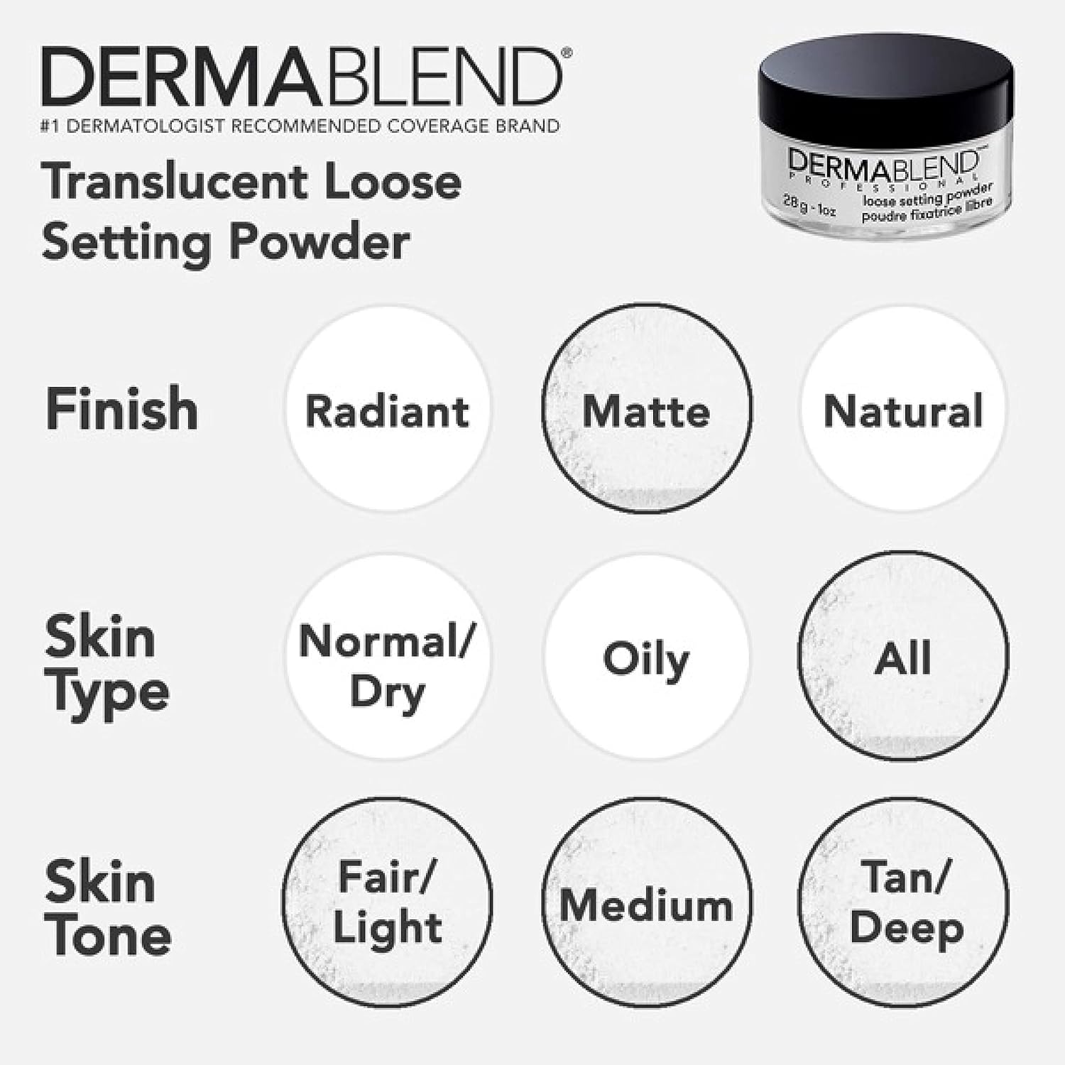 Dermablend Loose Setting Powder, Face Powder Makeup & Finishing Powder for Light, Medium & Tan Skin Tones - Image 6