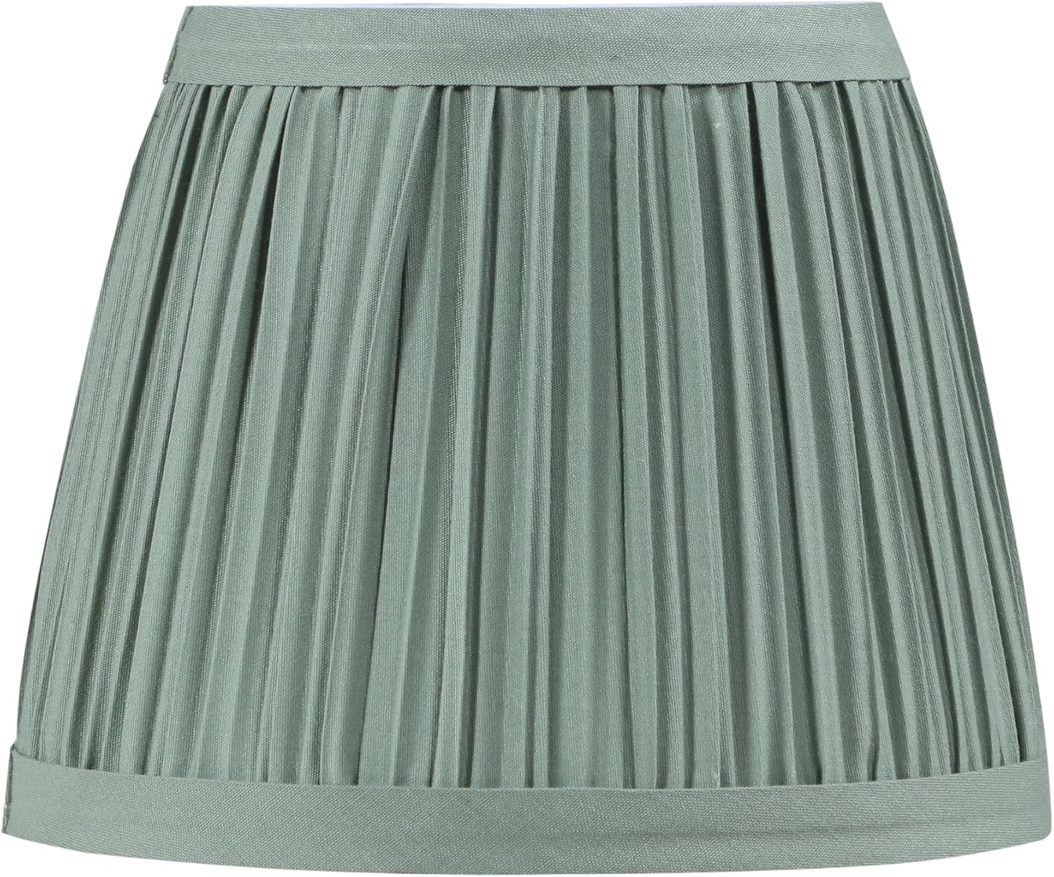 Aspen Creative 51521-2, Hardback Empire Transitional Clip-On Chandelier Lamp Shade, Mushroom Pleated Olive Faux Silk Fabric, 4" Top x 6" Bottom x 5" Slant Height, Set of 2 - Image 3