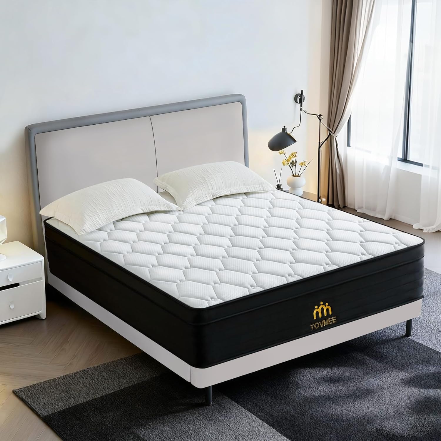 Twin Mattress 8 Inch Hybrid Mattress in a Box Memory Foam & Individual Pocket Spring Motion Isolation Edge Support Pressure Relief Medium Firmness Certified Foams & Fabric Fiberglass Free - Image 2