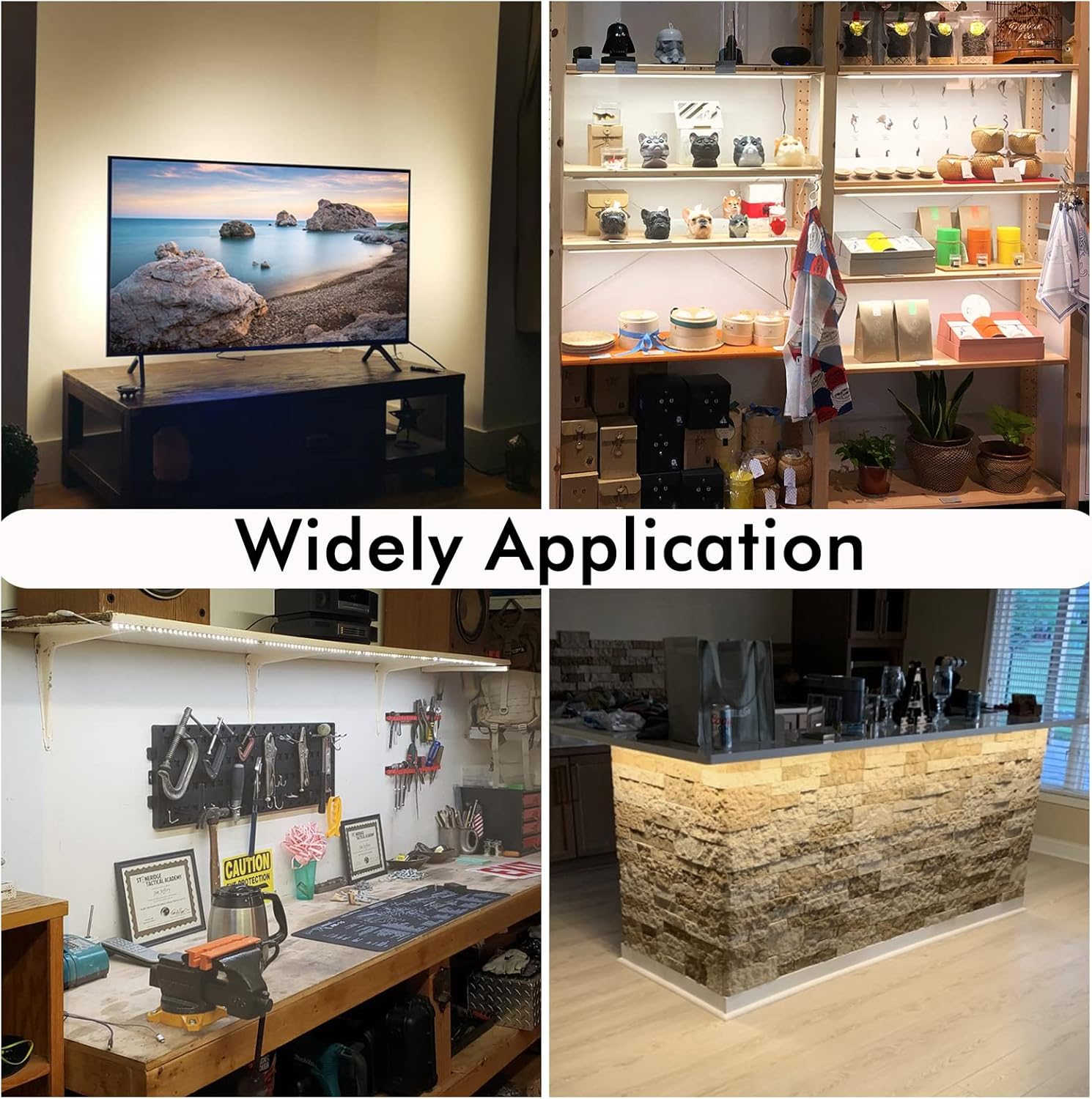 WOBANE Under Cabinet Lighting Kit, 6PCS 20inch LED Strip Bars with 24W Adapter,RF Remote,Hidden Super Bright Daylight for Kitchen Cabinet,Under Desk,Counter Lighting,4000K Natural White,1500LM - Image 6