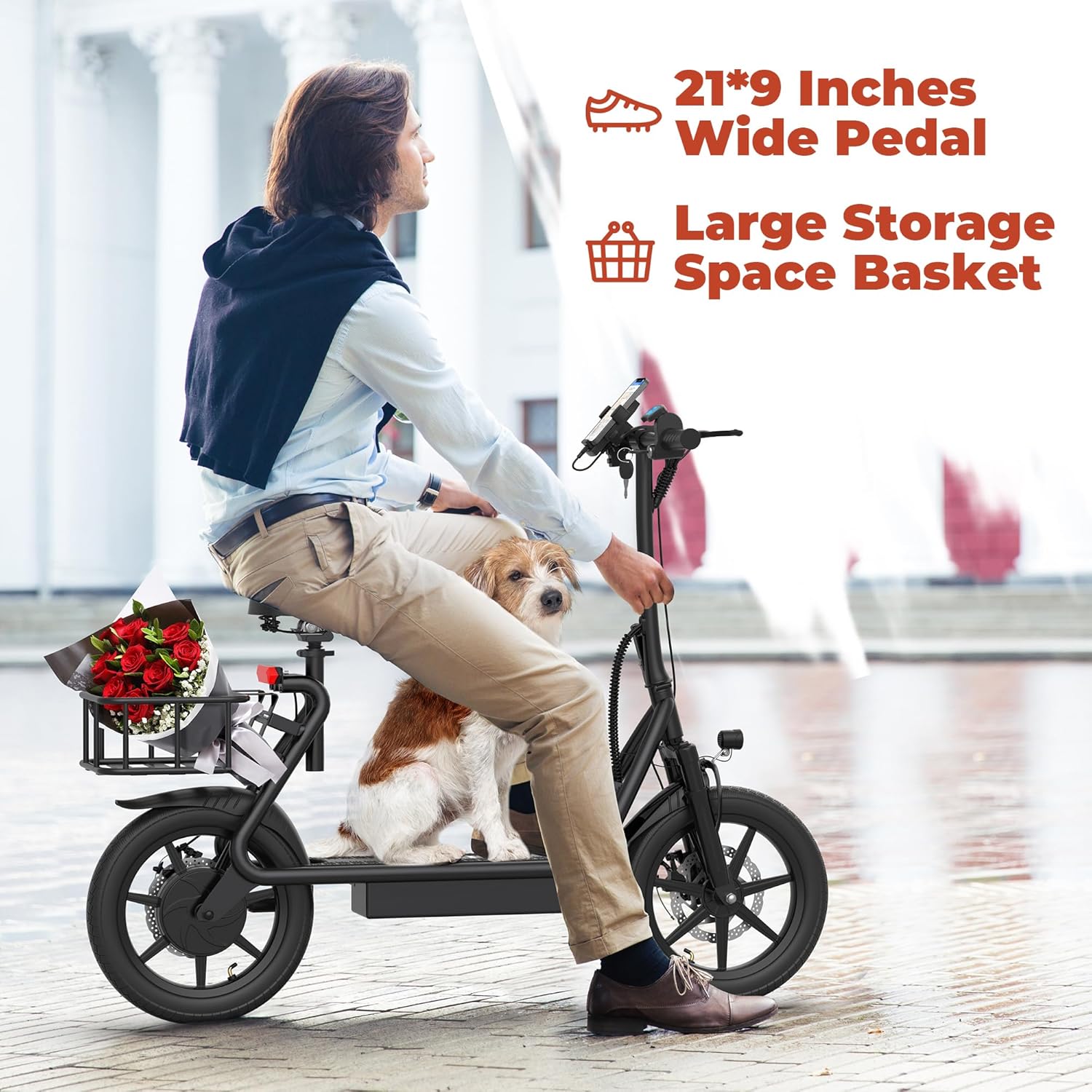 WERHY Electric Scooter,Max 27/49 Miles Ranges, Top Speed 22 mph, 500W Motor, 14'' Tires, Foldable E-Scooter with Suspension, Digital Display, Cruise Control,Rear Seat Box/Basket - Image 9
