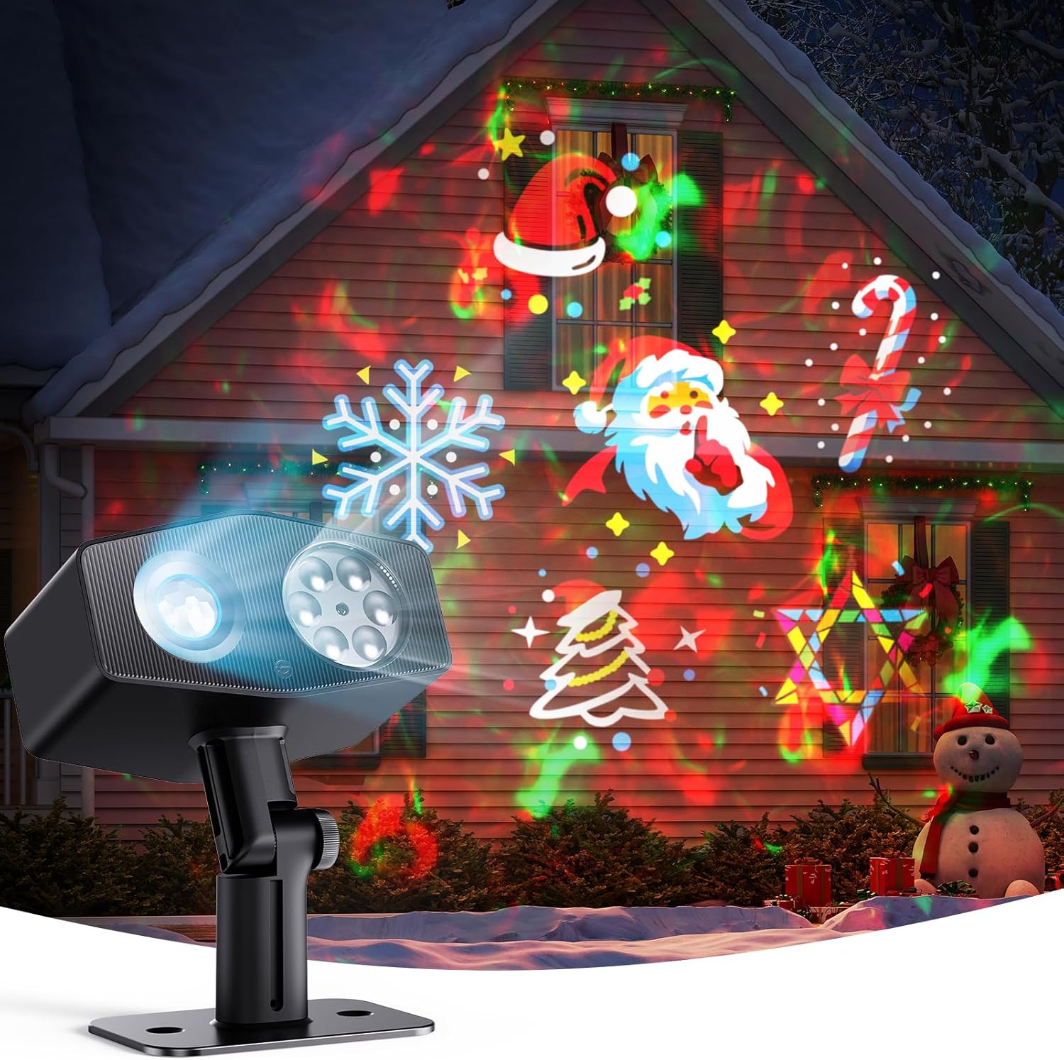 Govee Outdoor Decoration Projector Light, 20W LED Snowflake Projector, IP67 Waterproof, 180° Rotation, 20 HD Effects & 58 Scene Modes with App Control, Works with Alexa, Google Assistant, Matter