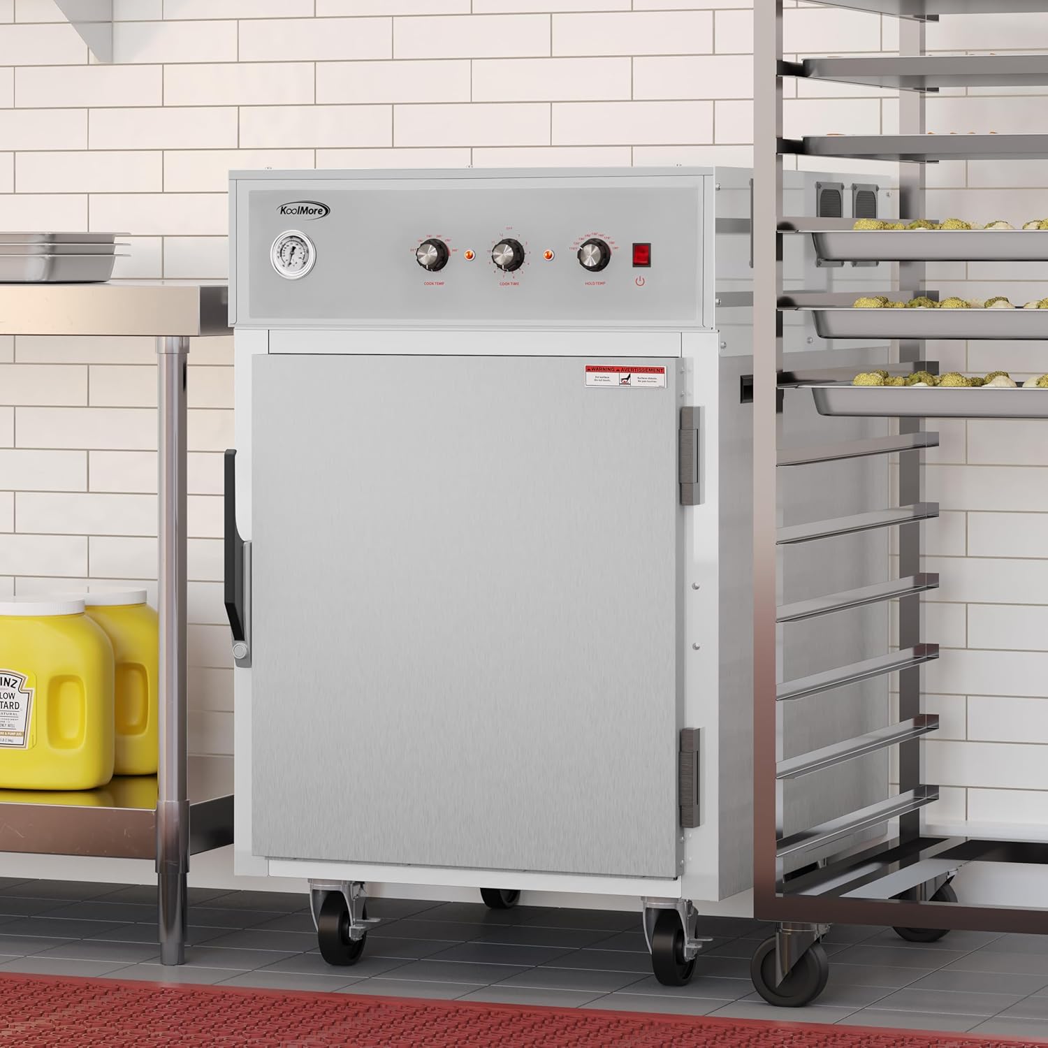 KoolMore KM-CCAH3-1D Half-Size One Door Commercial Cook and Hold Oven 3,000 W and 208/240V, UL Listed in Stainless-Steel - Image 6