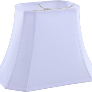 Aspen Creative 34245 Rectangle Cut Corner Bell Spider Lamp Shade in White, (6+8)" Top x (9+14)" Bottom x 10-1/2" Slant Height
