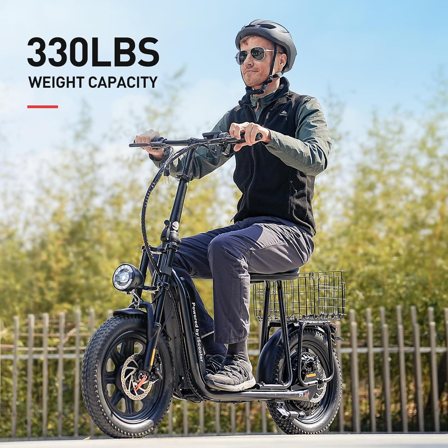 iScooter F7 Electric Scooter Adults, 1000W Powerful Motor, 28 MPH Top Speed & 45 Miles Range, 16'' Fat Tire Scooter for Adults, Detachable Seat & Adjustable Handlebar & APP Electric Scooter with Seat - Image 7