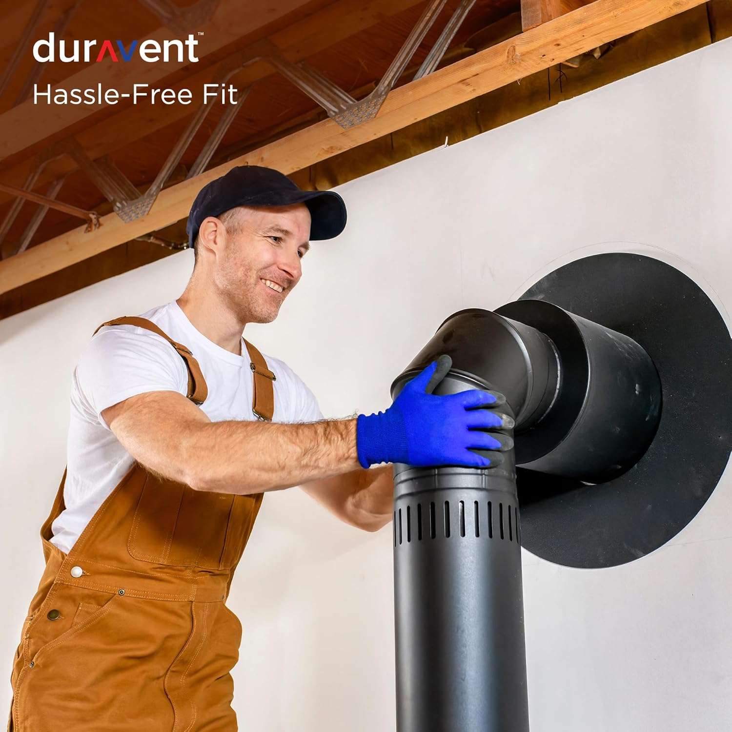 DuraVent 6 Inch Adjustable Lightweight Stainless Steel Double Wall Wood Burning Stove Pipe Connector to Vent Smoke or Exhaust, Black - Image 5