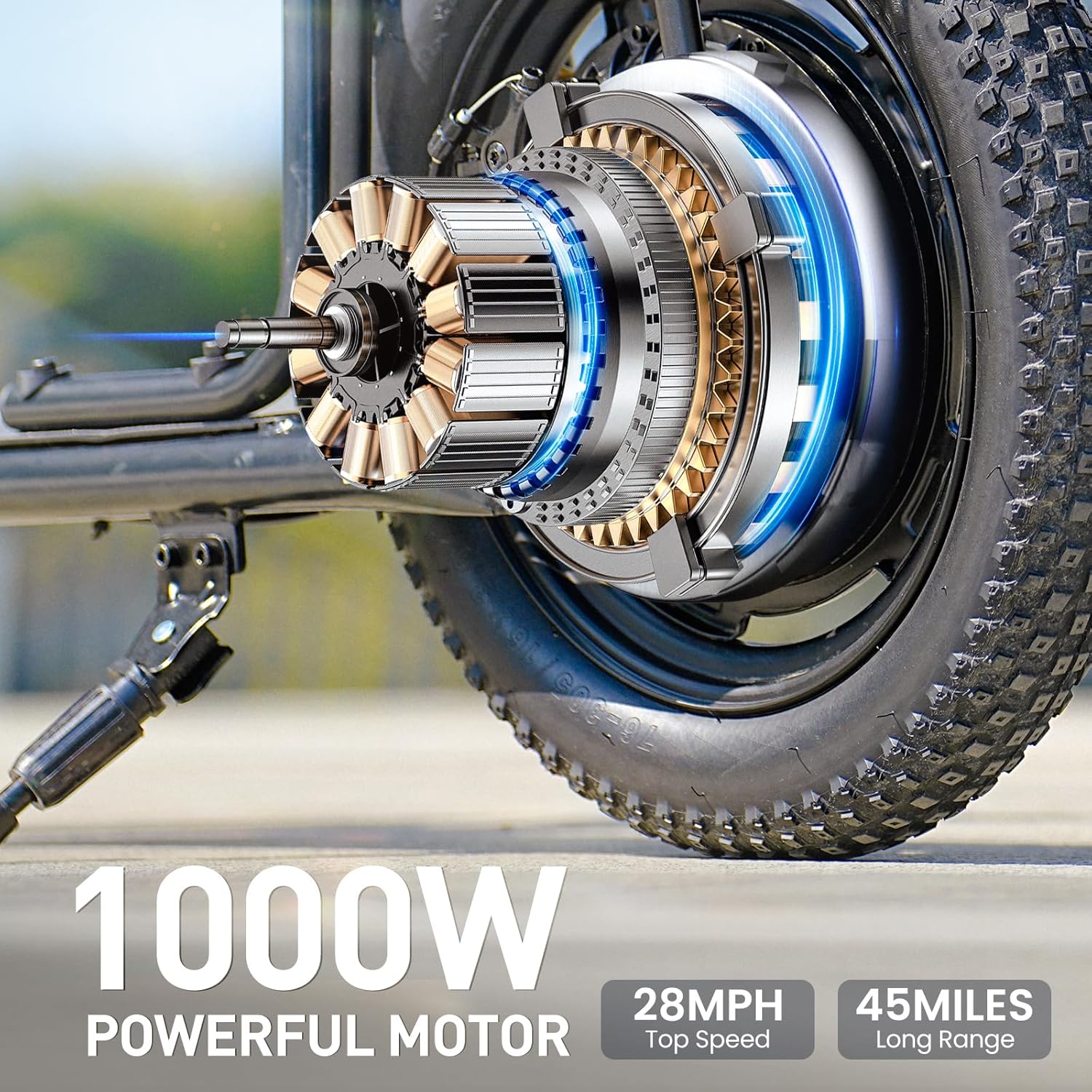 iScooter F7 Electric Scooter Adults, 1000W Powerful Motor, 28 MPH Top Speed & 45 Miles Range, 16'' Fat Tire Scooter for Adults, Detachable Seat & Adjustable Handlebar & APP Electric Scooter with Seat - Image 3