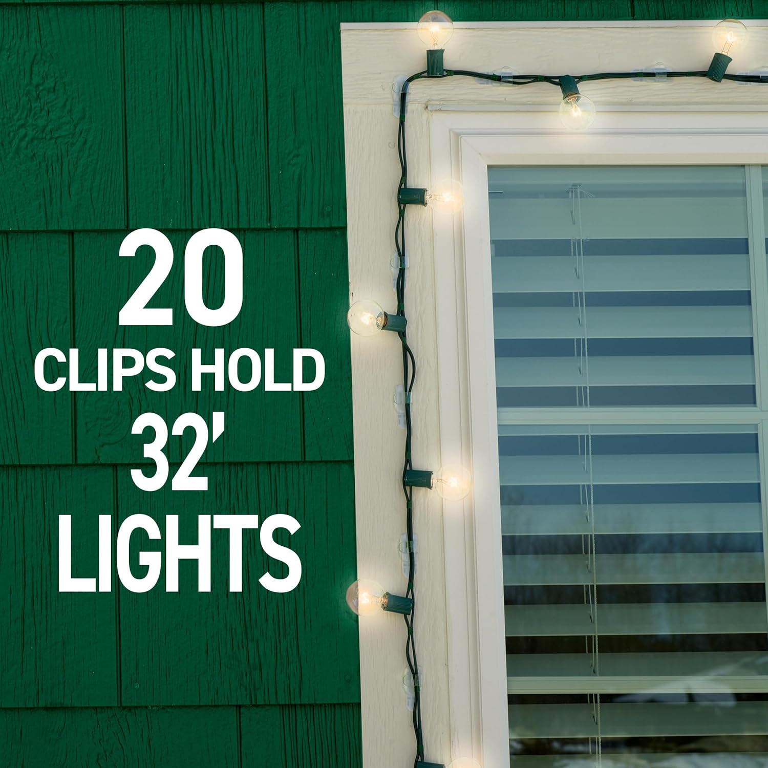 Command Outdoor Light Clips, 20 Clear Clips and 24 Command Strips, Damage-Free Hanging Christmas Decorations with Weather Resistant Strips, Wall Clips for Hanging Outdoor Lights and Cable Management - Image 5