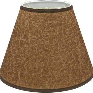 Aspen Creative 32622 Transitional Empire Shape Spider Construction Lamp Shade in Cider Brown, 6" Top x 12" Bottom x 9" Slant Height