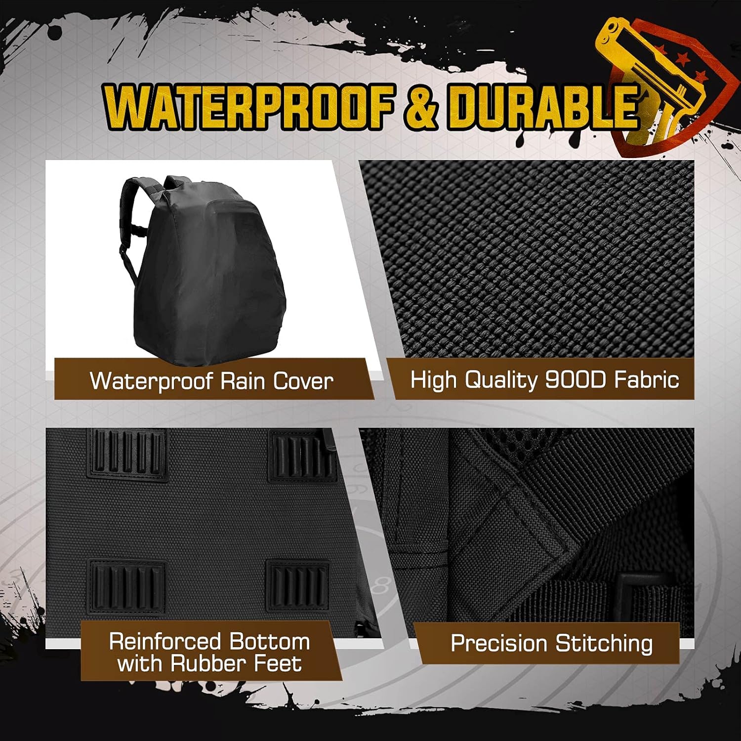 TIDEWE Tactical Range Backpack with Removable Divider, Handgun Backpack with 4 Pistol Case, Range Bag with Hard Glasses Case - Image 4