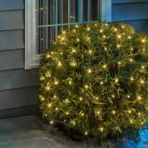 Philips 150 LED Warm White Faceted Mini Net Lights on Green Wire - UL Listed for Indoor/Outdoor Use - 6' by 4' Lighted Area - String Lights for Christmas Decorating