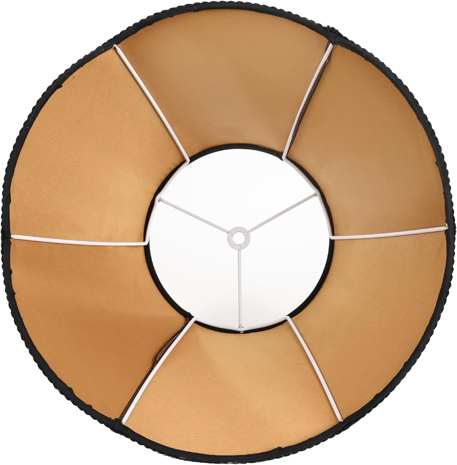 Bell Lamp Shades Set of 2, 7" Top x 14" Bottom x 10" Height, Lamp Shades for Table Lamps & Floor Light, Black Fabric Lampshades with Petal Edge Braid, Easy Assembly, Spider - Image 6