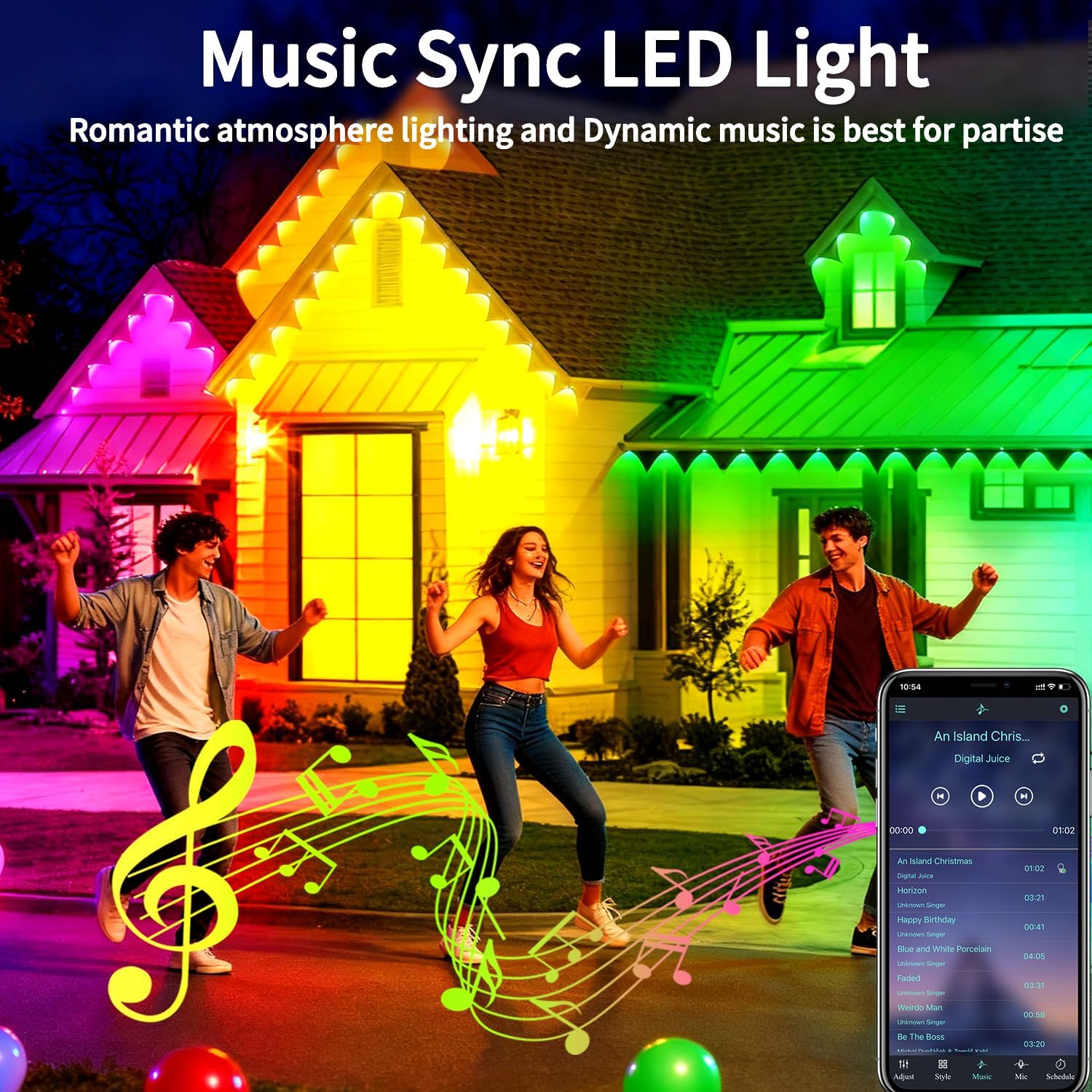 100FT Permanent Outdoor Lights - Waterproof Smart LED RGB Eaves Lights with App/Remote Control, Music Sync & DIY Scenes, Perfect for Christmas, Halloween, Parties & Daily Decor, Ideal for House Roof - Image 3