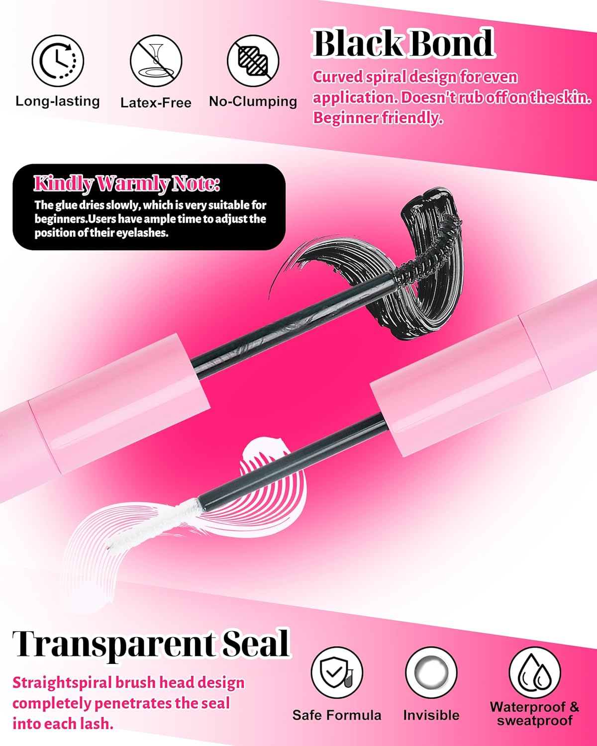 MilyBest 4 Styles Lash Clusters Kit 864Pcs Eyelash Clusters Lash Kit Volume Lashes Clusters D Curl DIY Individual False Eyelashes with 2 Bond&Seal Wispy Bulk Cluster Eyelash Extensions Kit De Pestañas - Image 6