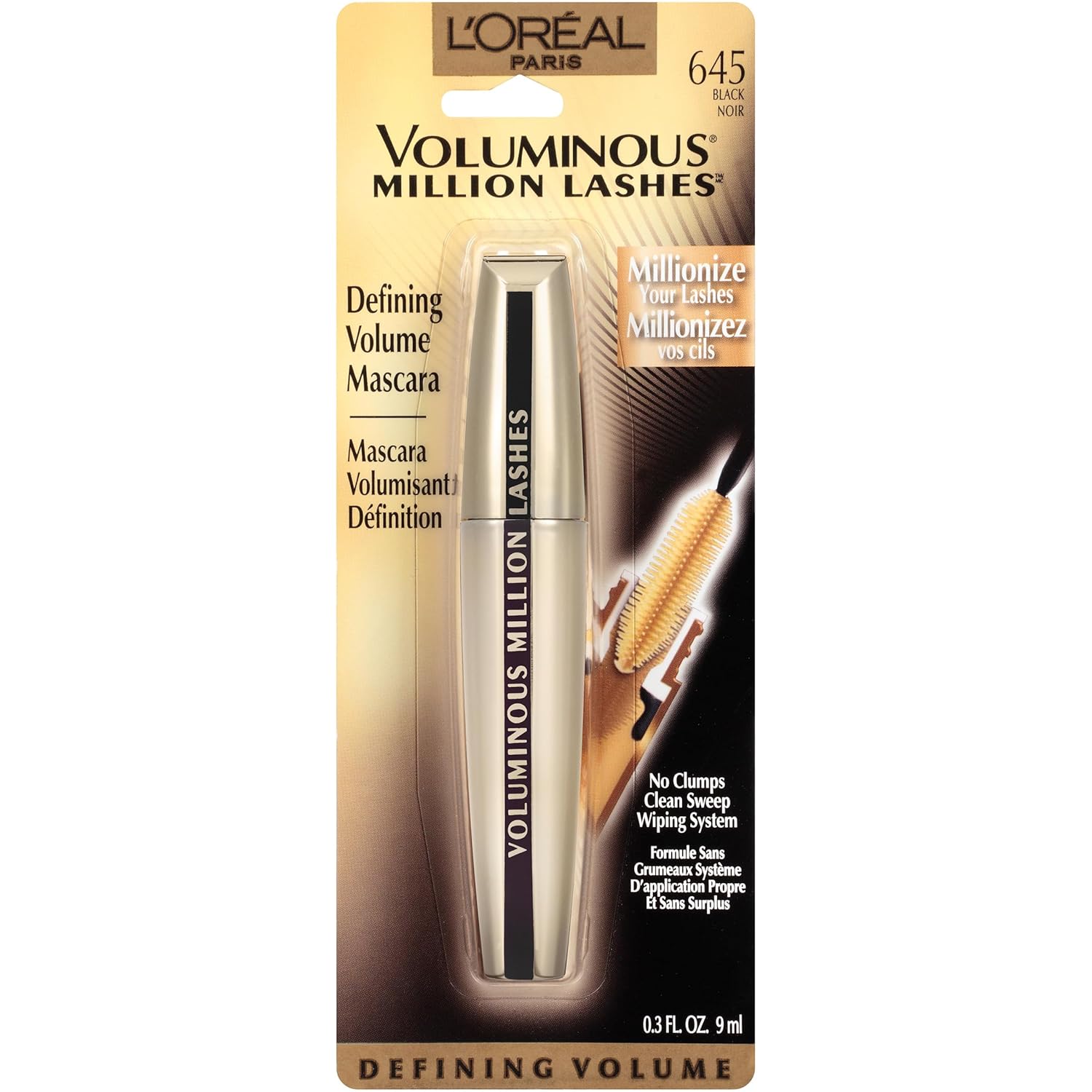 L’Oreal Paris Makeup Voluminous Million Lashes Mascara, Volumizing Collagen Infused Eye Makeup, Amplifying Mascara Brush, Washable, Black, 0.32 Fl Oz., 1 Count - Image 5
