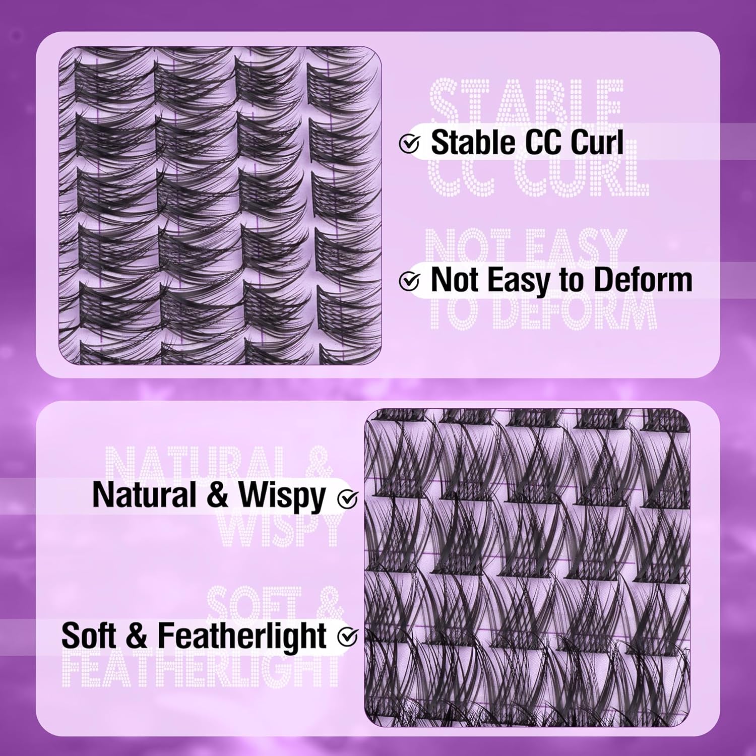 Natural Lash Clusters Kit Wispy Eyelash Clusters CC-Curly Cluster Eyelash Extensions 132 pcs Individual Lash Extensions DIY Lash Extension Kit with Lash Bond and Seal and Remover Lash Kit by Mavphnee - Image 5