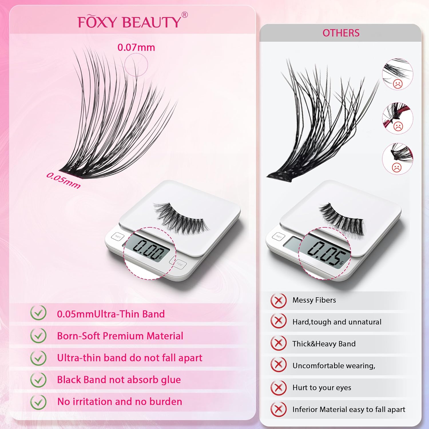 Waltz Lash Clusters Kit - Lash Clusters Lash Extension Kit with Bond and Seal Eyelash Cluster 30D40D50D60D-0.07 D Curl lashes Eyelash Extension Kit DIY at Home - Image 5