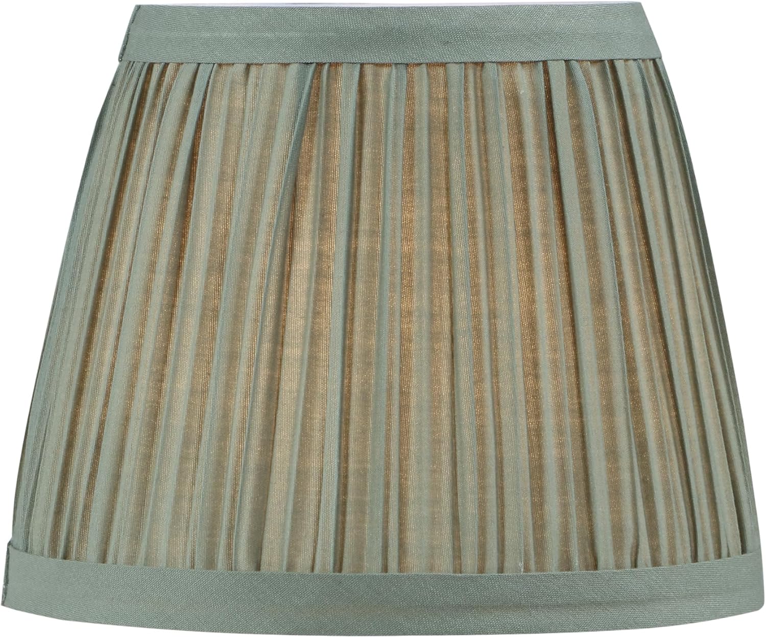 Aspen Creative 51521-2, Hardback Empire Transitional Clip-On Chandelier Lamp Shade, Mushroom Pleated Olive Faux Silk Fabric, 4" Top x 6" Bottom x 5" Slant Height, Set of 2 - Image 2