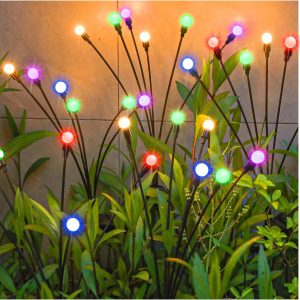 TONULAX Solar Garden Lights, Starburst Swaying Light - Swaying When Wind Blows, Solar Lights Outdoor Decorative, Color Changing RGB Light for Yard Patio Pathway Decoration(2 Pack)