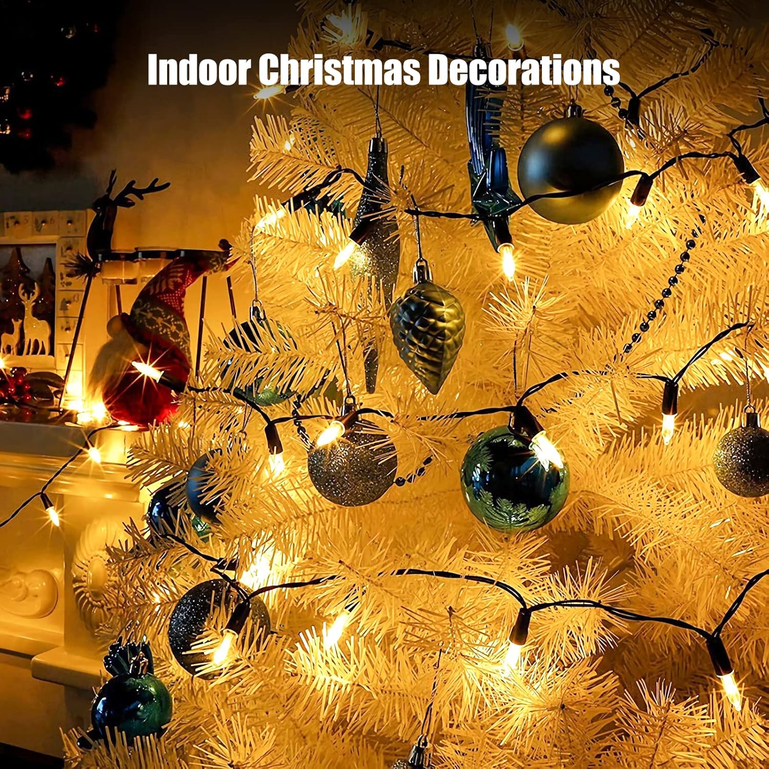 Christmas Lights Clear White 100 Count Incandescent Lights UL Certified Connectable Christmas Tree Lights with Green Wires for Indoor Outdoor Xmas, Wedding, Holiday, Party, Home Decorations - Image 5