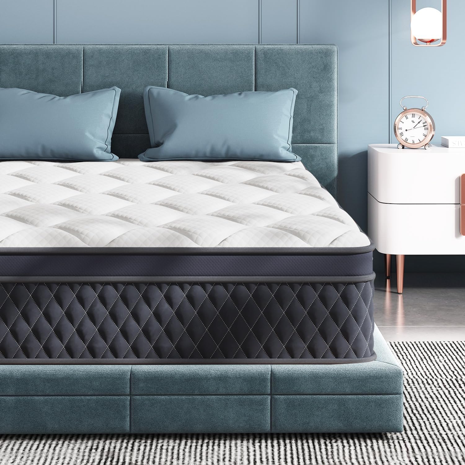 Queen Mattress, 12 Inch Hybrid Memory Foam Mattress in a Box, Pressure Relief, Pocket Springs for Motion Isolation, Medium Firm Support, CertiPUR-US Certified, Fiberglass Free