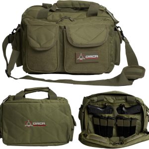 Gun Range Bag for Shooting – 3+ Compact Pistol Revolver Range Bag for Handguns and Ammo – Self Standing Gun Bag – Handguns Bag with Durable Double Stitching Lockable YKK Zippers