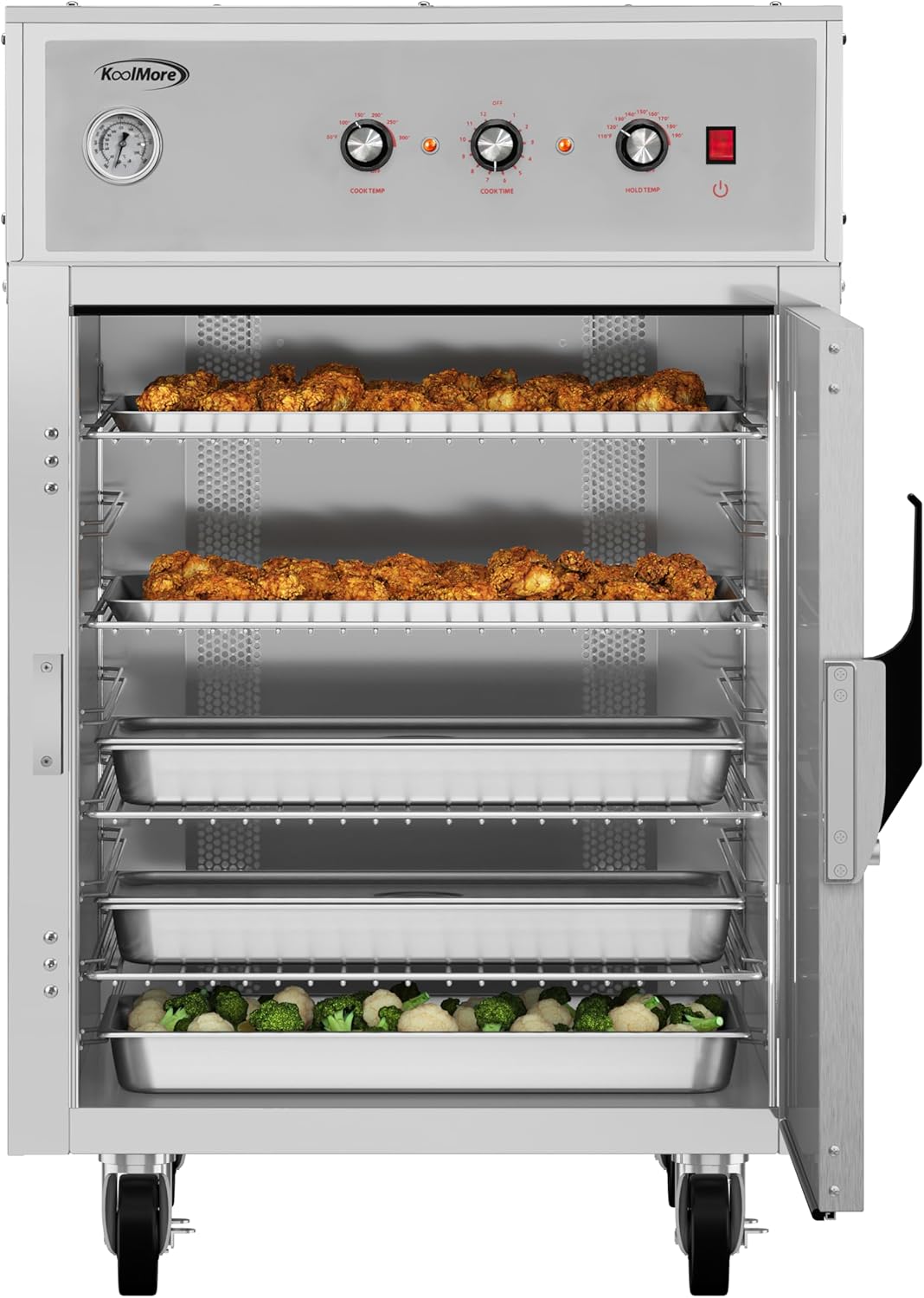 KoolMore KM-CCAH3-1D Half-Size One Door Commercial Cook and Hold Oven 3,000 W and 208/240V, UL Listed in Stainless-Steel - Image 2