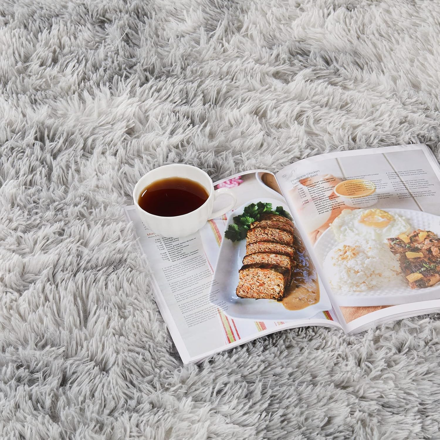 YOBATH Fluffy Shag Area Rugs 5x7 for Living Room Bedroom, Soft Fuzzy Shaggy Carpet Rugs for Girls Boys Kids Indoor Floor Nursery Home Decor, Light Grey - Image 4