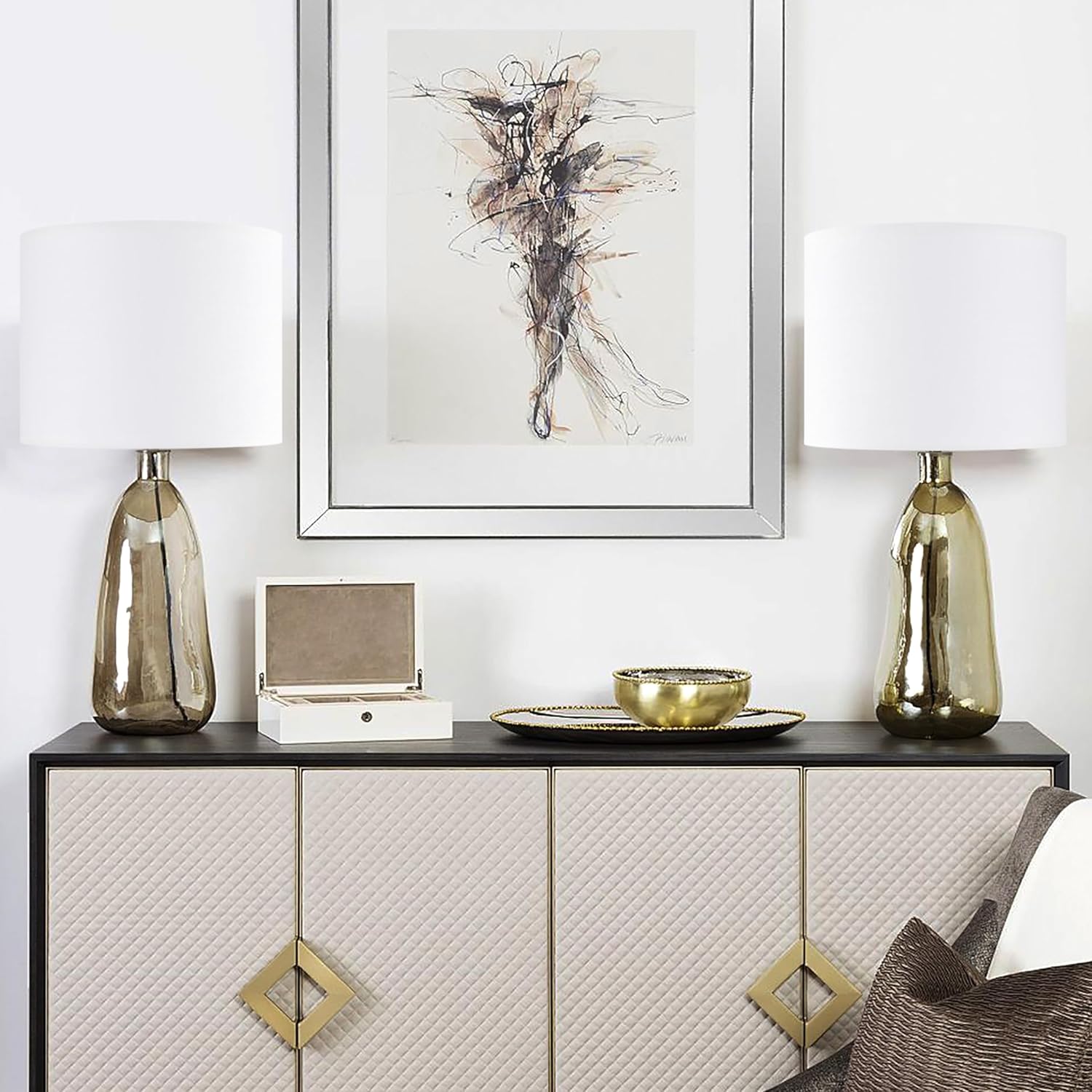 Set of 2 Pure White Linen Drum Lamp Shade 13" Top x 13" Bottom x 10" High (Spider) Contemporary Lamp Shades for Table Lamps & Bedside Lamps Replacement Lampshade In Hand Crafted-By PIKOPIKO - Image 7