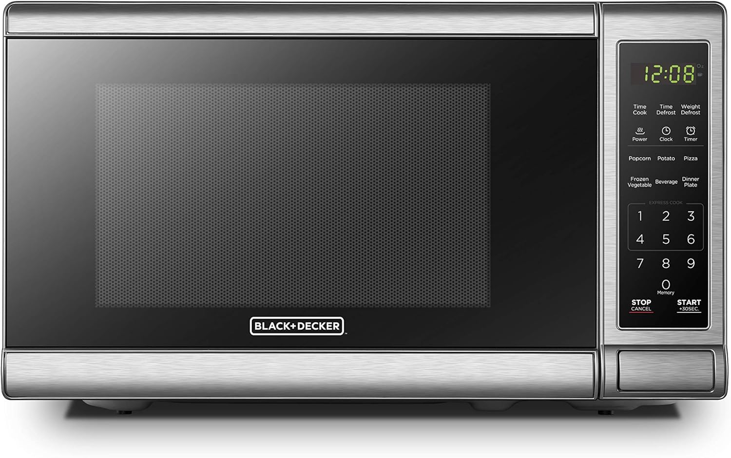 BLACK+DECKER EM720CB7 Digital Microwave Oven, 700W, Stainless Steel, 0.7 Cu.ft & CM1160B 12-Cup Programmable Coffee Maker, Black/Stainless Steel & 4-Slice Convection Oven, Stainless Steel - Image 2