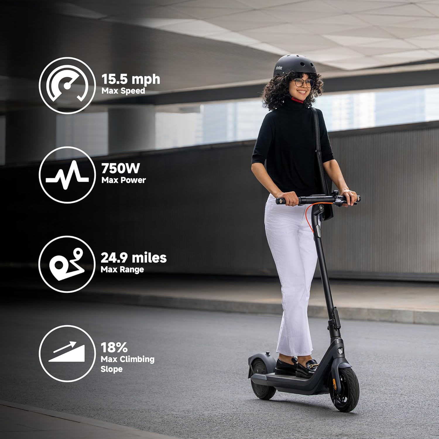 Segway Ninebot E2 Plus II/E2 Pro/E3 Pro Electric Scooter, 15.5–20 MPH, Long Range, Dual Elastomer Suspension (E3 Pro only), Foldable Adult Scooter, UL 2272 & 2271 Certified - Image 4